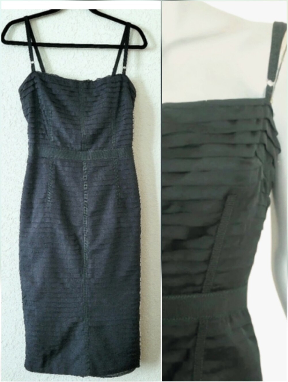 Dolce & Gabbana Black Silk Paneled Corset Column Below Knee Dress